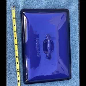 Beautiful blue Le Creuset lid, 13 x 9